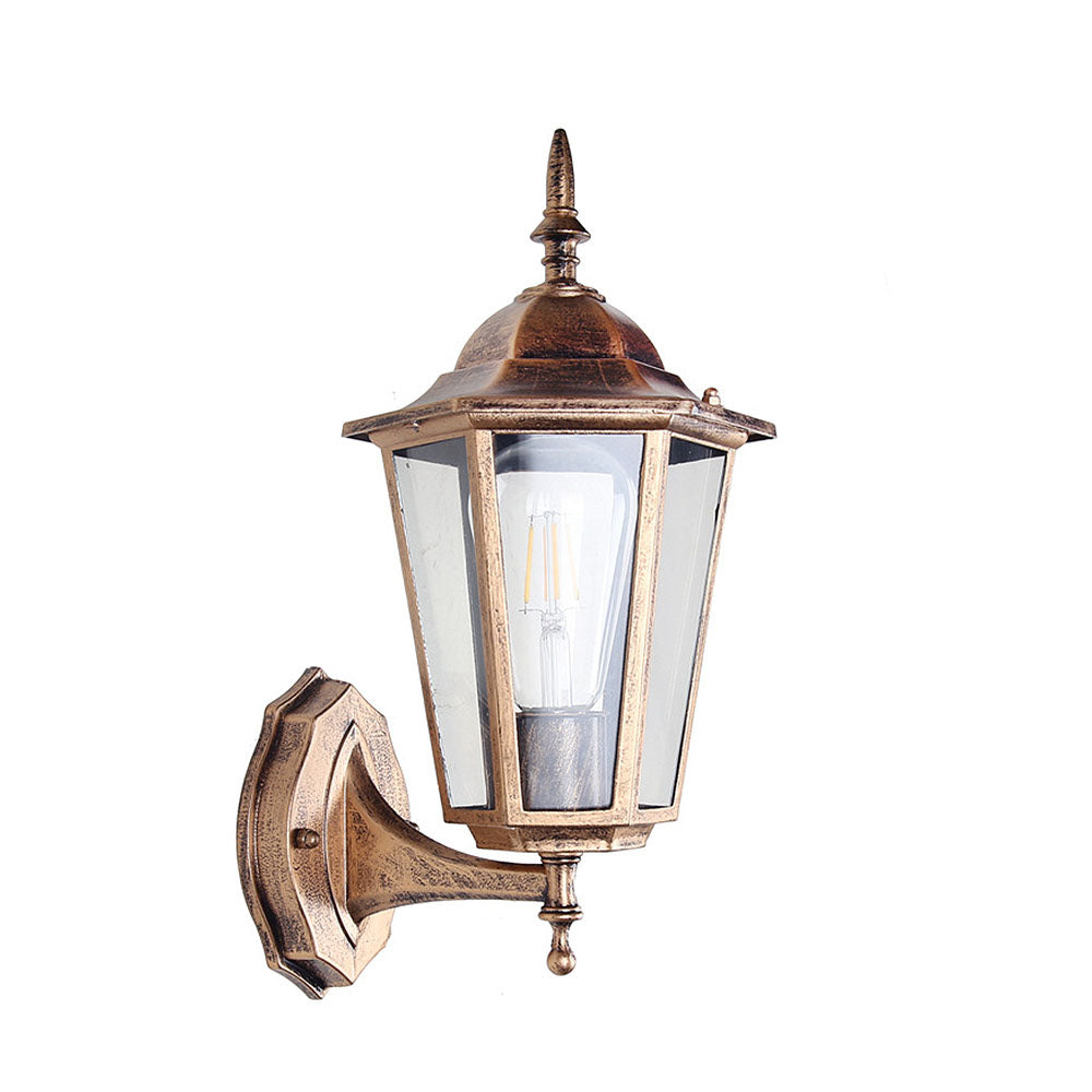 Szklana Zewnętrzna Lampa Ścienna do Ogrodu | Styl Retro