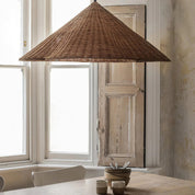 Wiklinowa Lampa Wisząca w Stylu Vintage z Falistym Kloszem