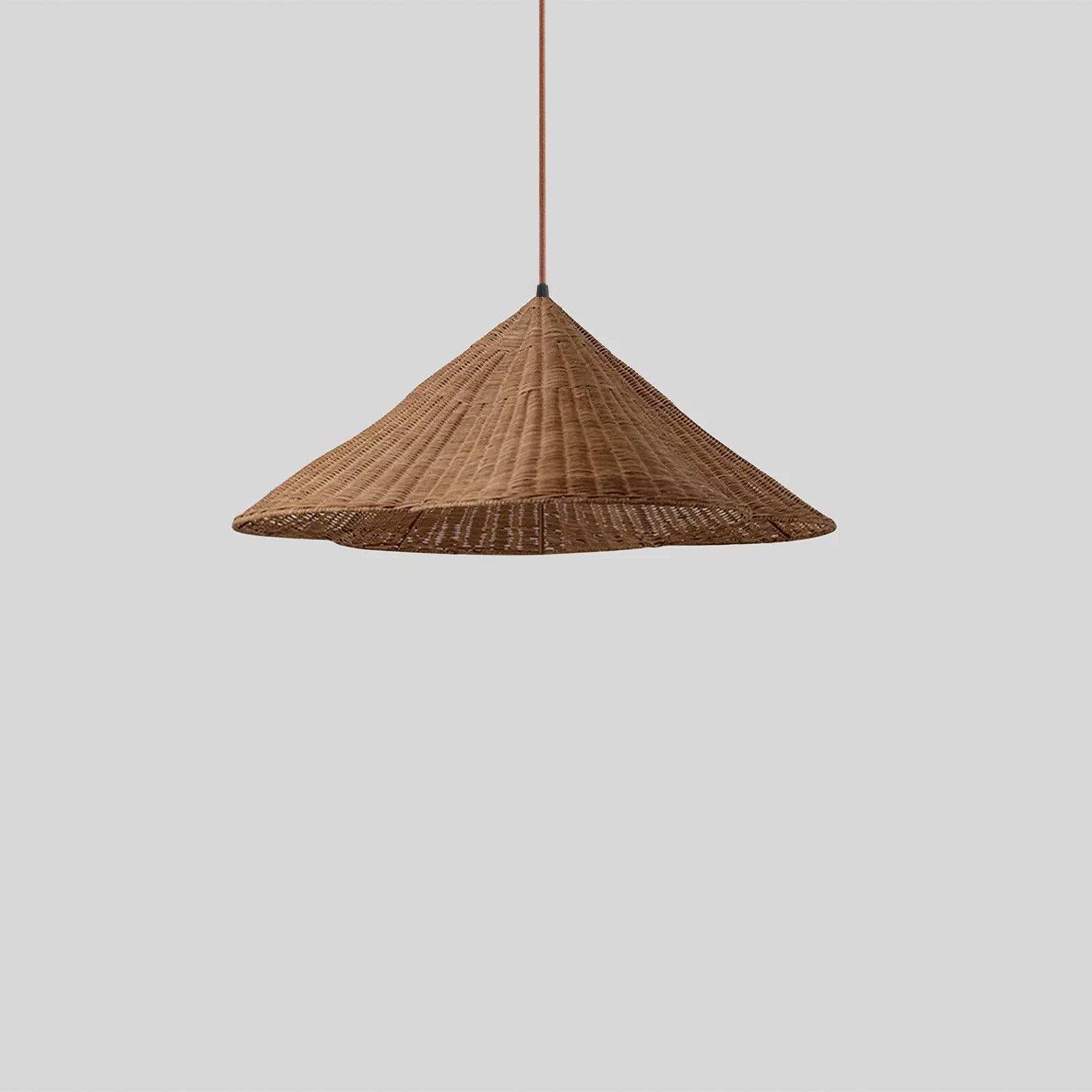 Wiklinowa Lampa Wisząca w Stylu Vintage z Falistym Kloszem