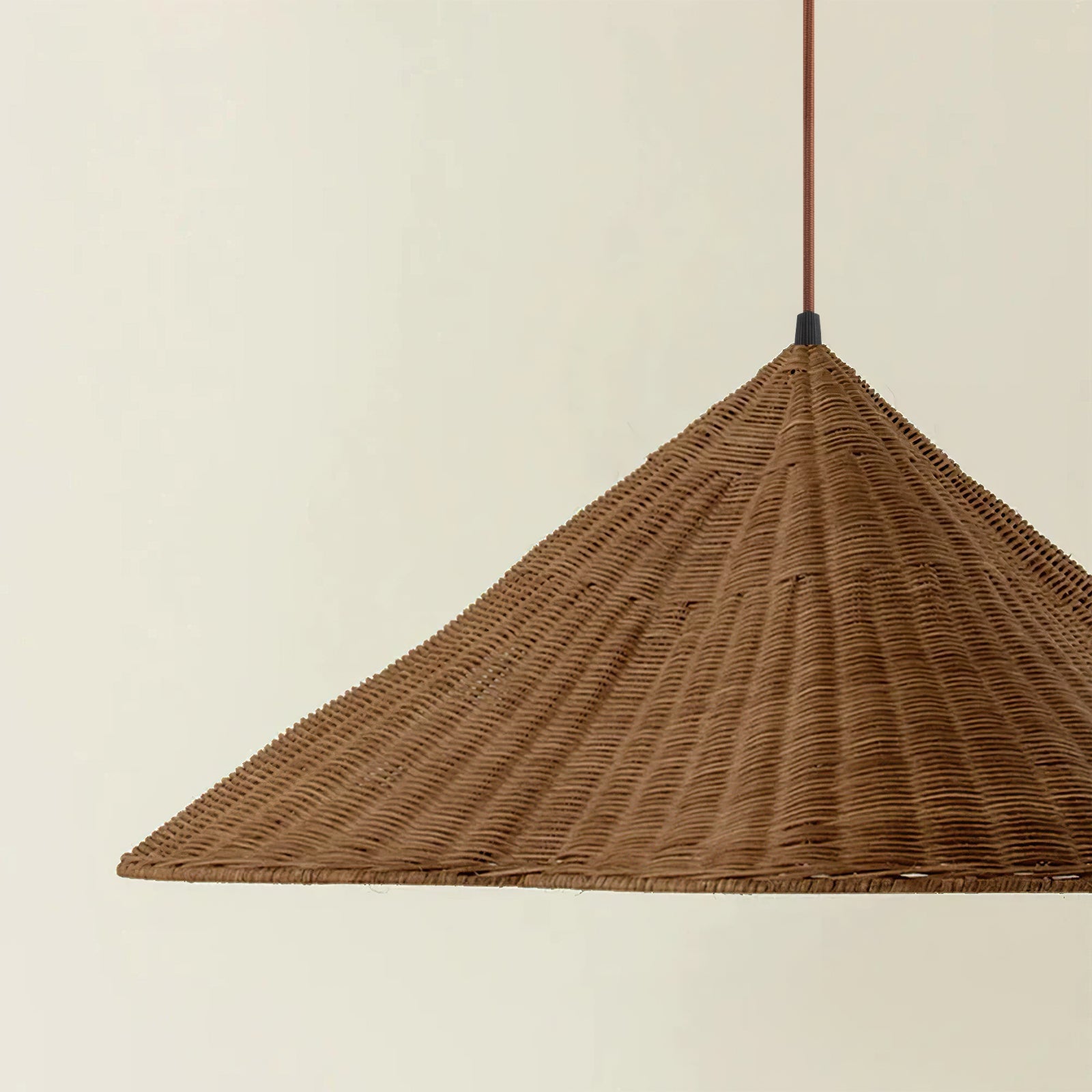 Wiklinowa Lampa Wisząca w Stylu Vintage z Falistym Kloszem