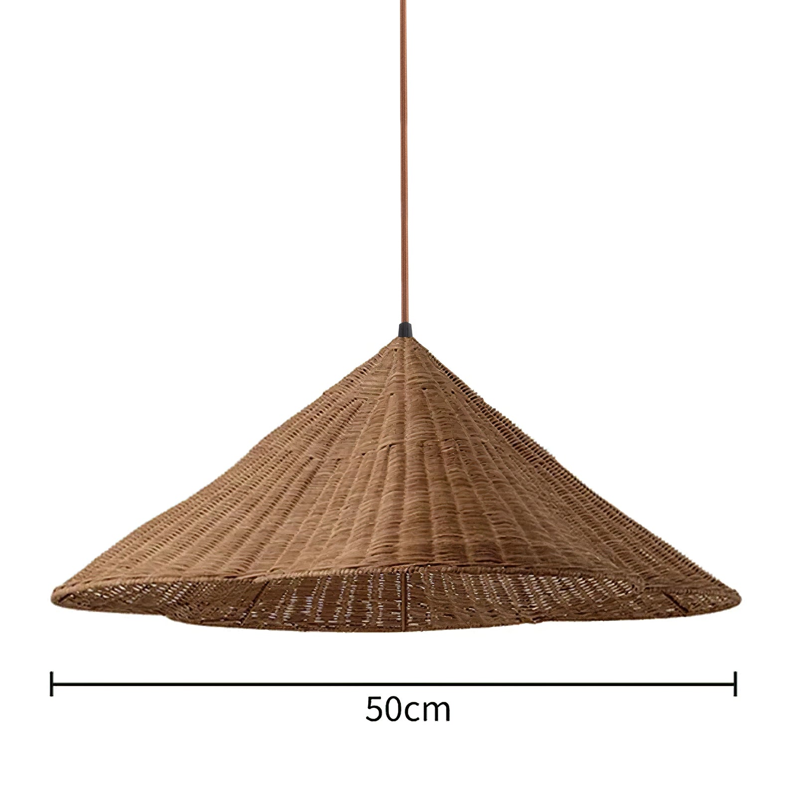 Wiklinowa Lampa Wisząca w Stylu Vintage z Falistym Kloszem