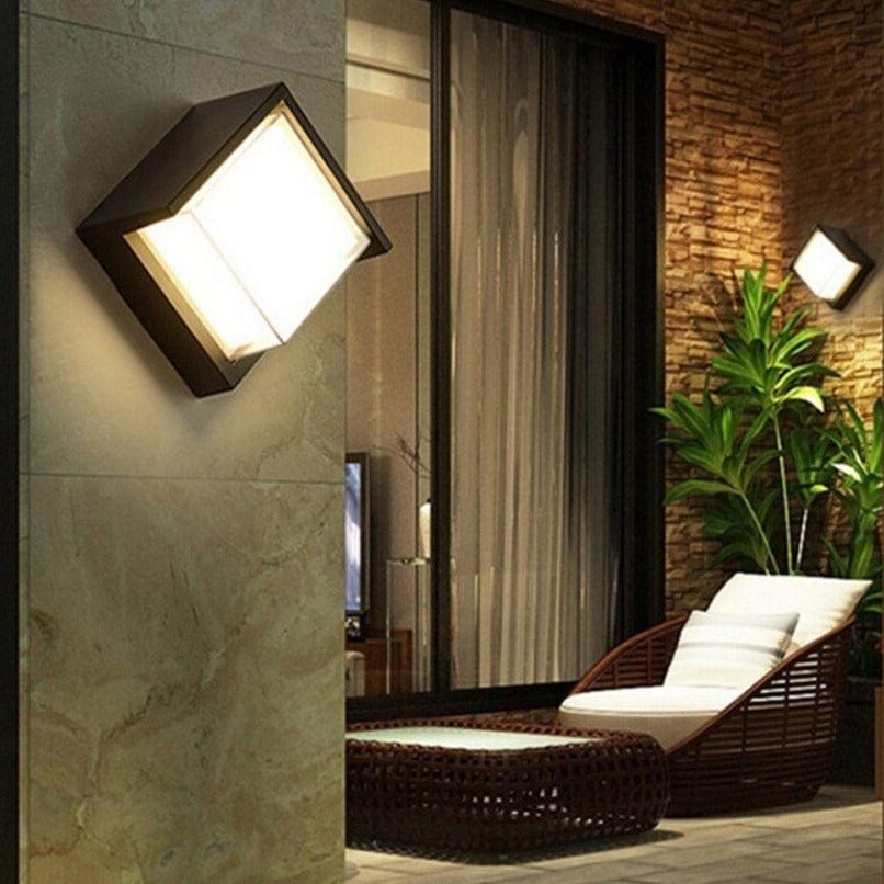 Wodoodporna Zewnętrzna Lampa Ścienna LED | Geometryczny Design