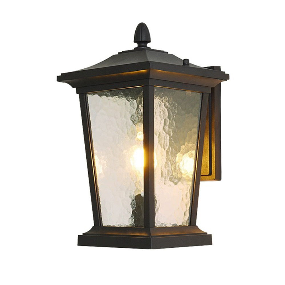 Wodoodporna Zewnętrzna Lampa Ścienna z Kloszem Szklanym w Stylu Farmhouse