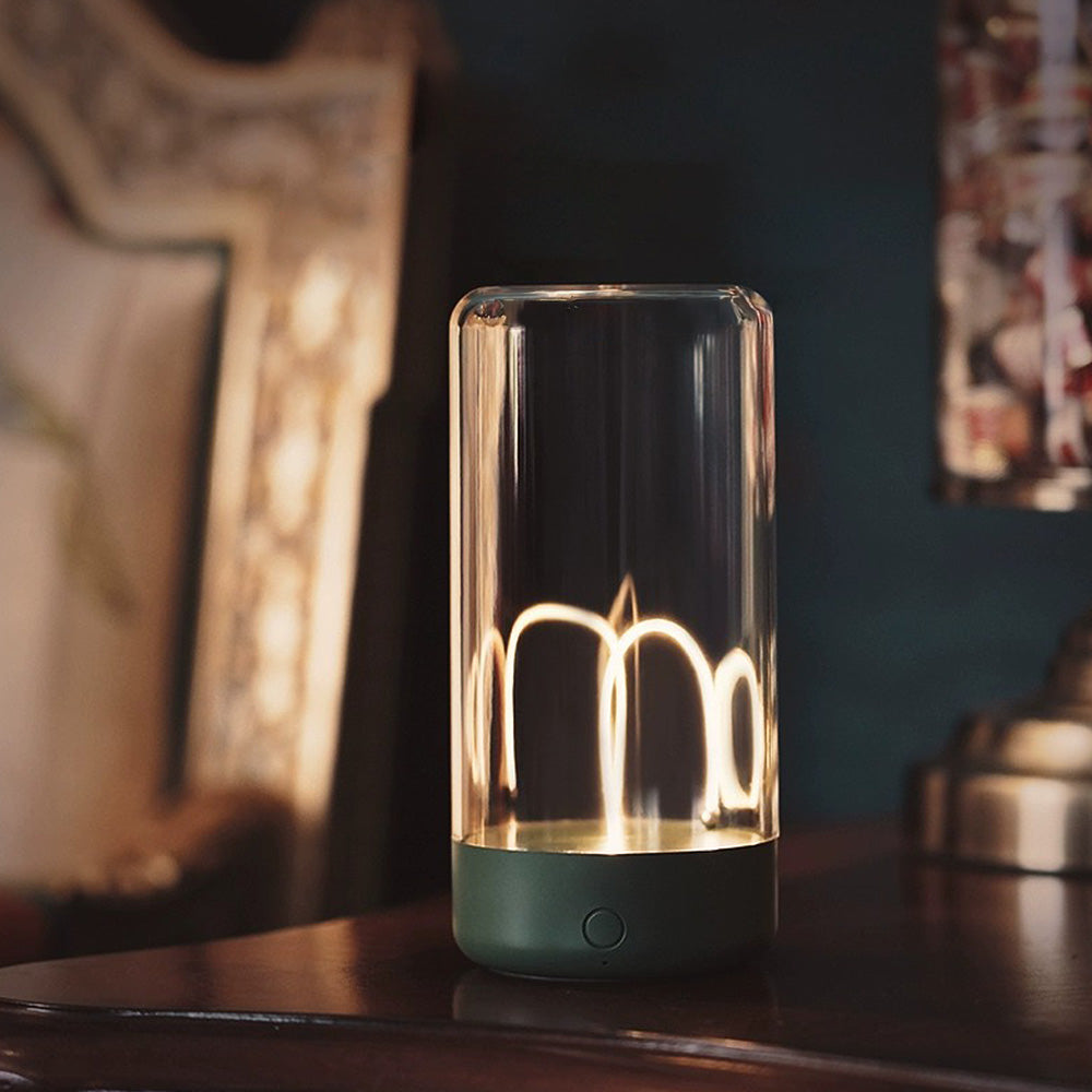 Współczesna Mini Lampa Stołowa z Przezroczystego Akrylu z Magnetyczną Podstawą