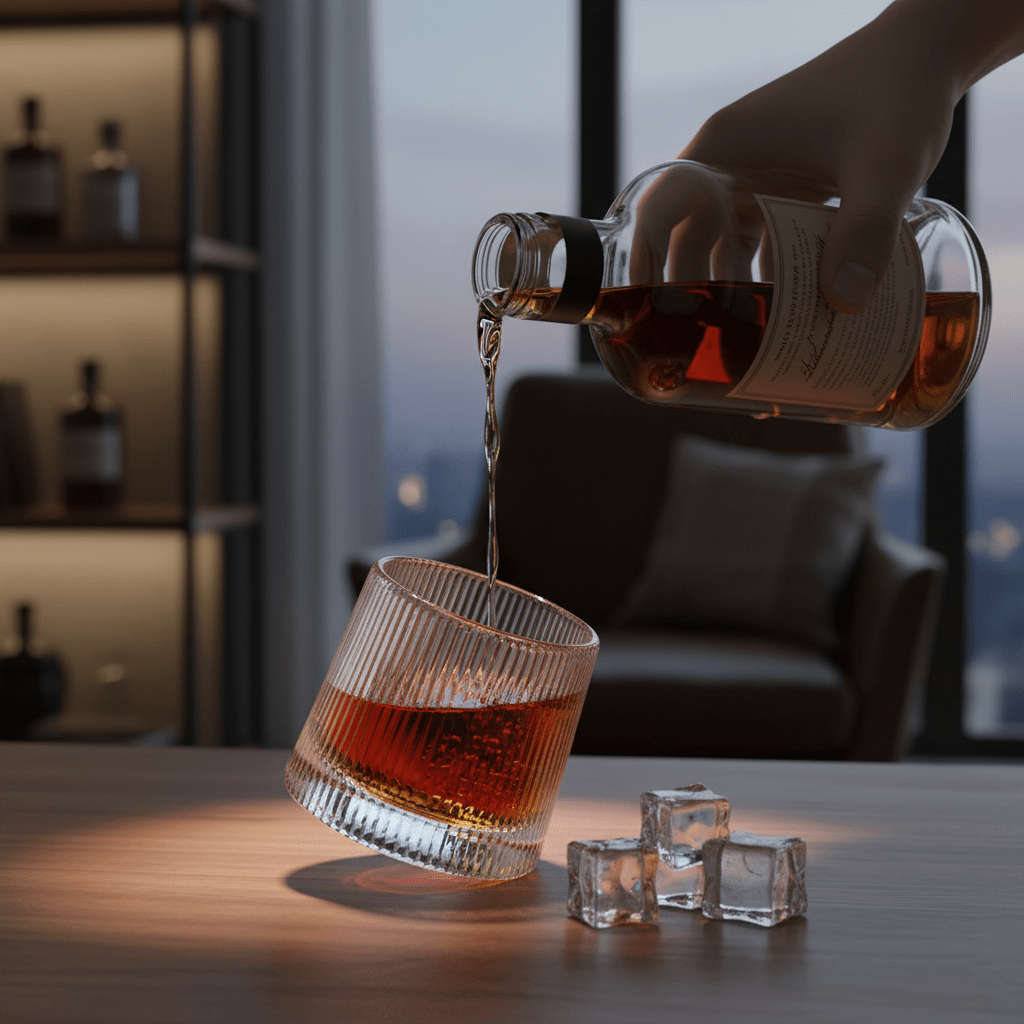 Zestaw 3 japońskich szklanek do whisky z przezroczystego szkła