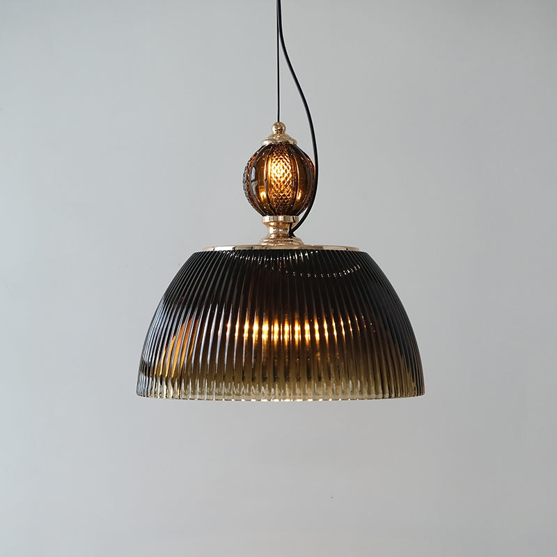 Zielona Szklana Lampa Wisząca w Stylu Retro