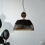 Zielona Szklana Lampa Wisząca w Stylu Retro