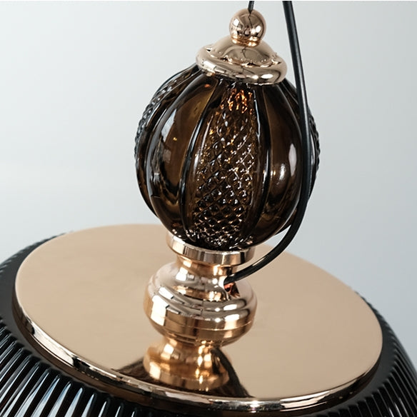 Zielona Szklana Lampa Wisząca w Stylu Retro