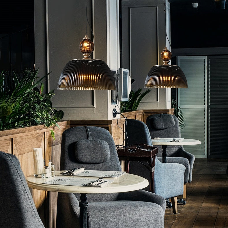 Zielona Szklana Lampa Wisząca w Stylu Retro