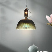 Zielona Szklana Lampa Wisząca w Stylu Retro