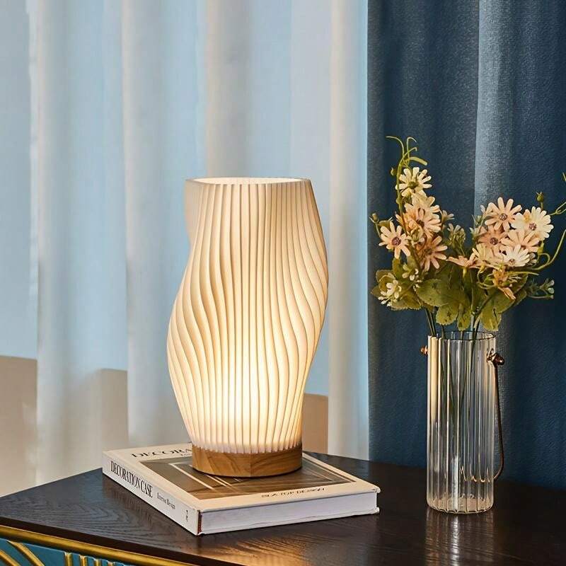 Ściemnialna Lampa Nocna o falistym kształcie | Lampa do Sypialni