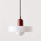 Lampa Wisząca w Stylu Bauhaus – Mleczny Klosz, Biała, Zielona lub Żółta
