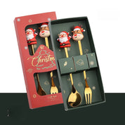 Christmas Dessert Cutlery Set – Gold Spoons & Forks